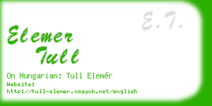 elemer tull business card